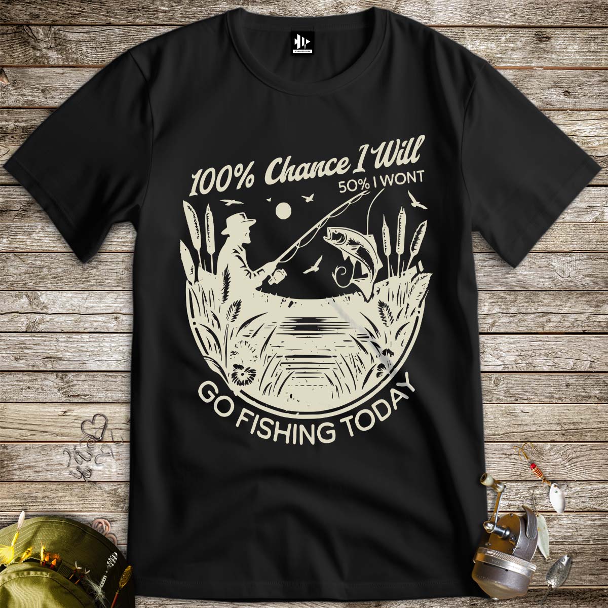 100% Fishing Day Tee - FISH - ROOM LLC