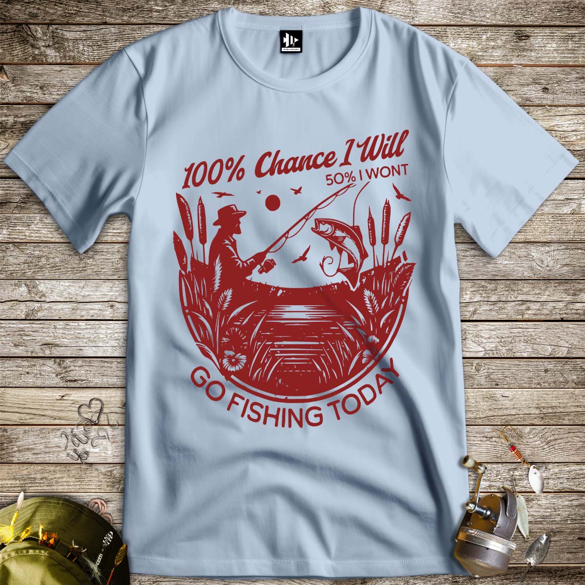 100% Fishing Day Tee - FISH - ROOM LLC