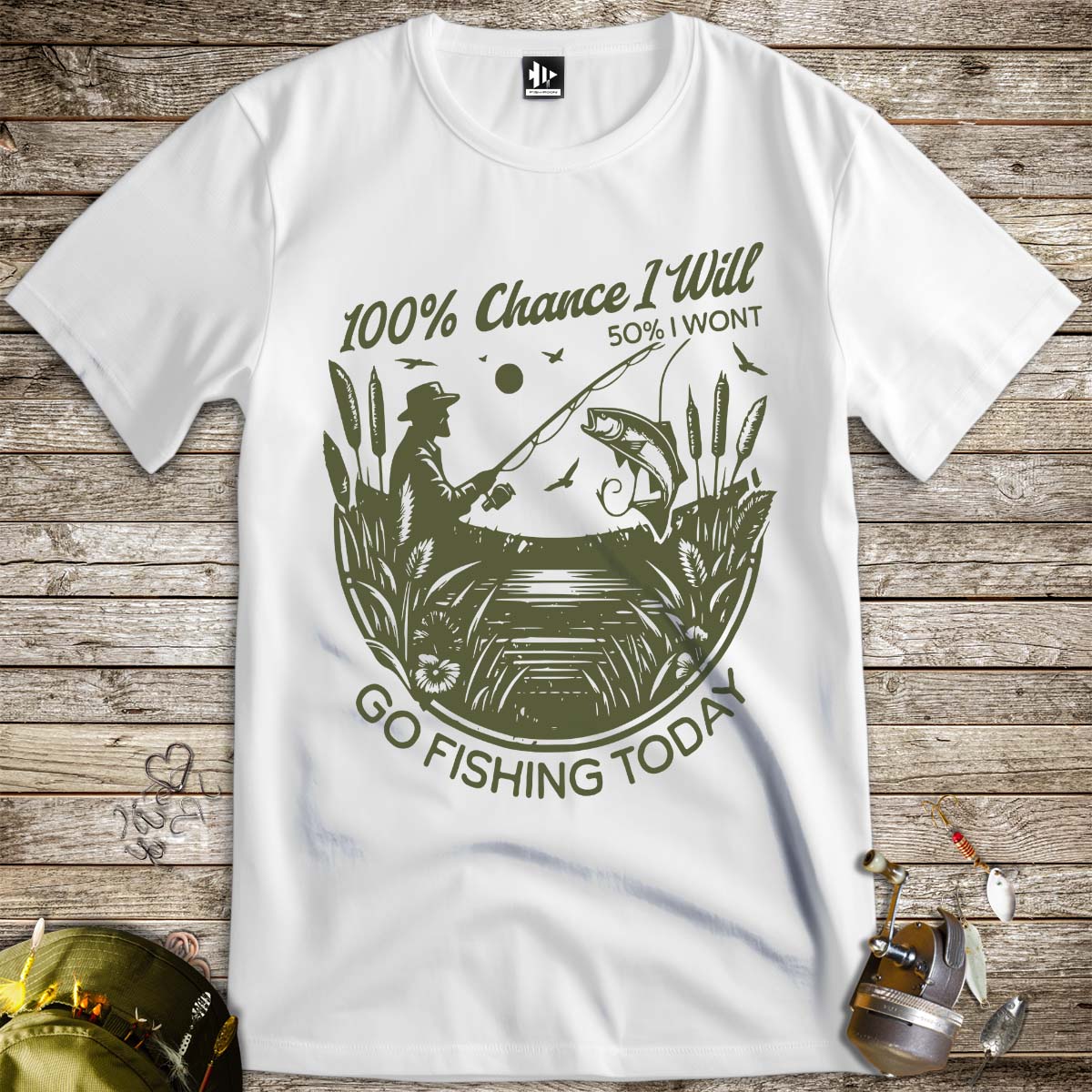 100% Fishing Day Tee - FISH - ROOM LLC