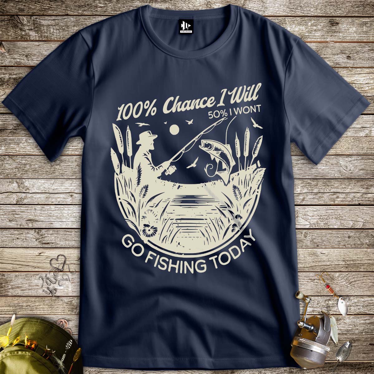 100% Fishing Day Tee - FISH - ROOM LLC