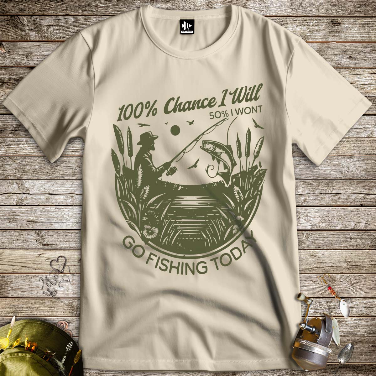 100% Fishing Day Tee - FISH - ROOM LLC