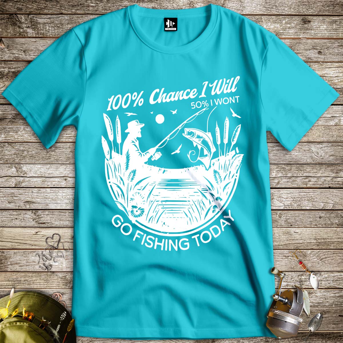 100% Fishing Day Tee - FISH - ROOM LLC
