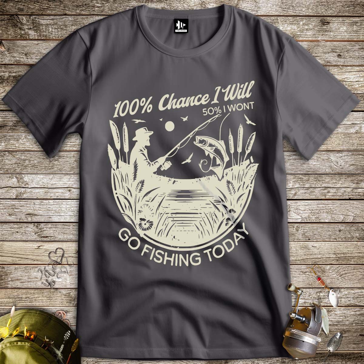 100% Fishing Day Tee - FISH - ROOM LLC