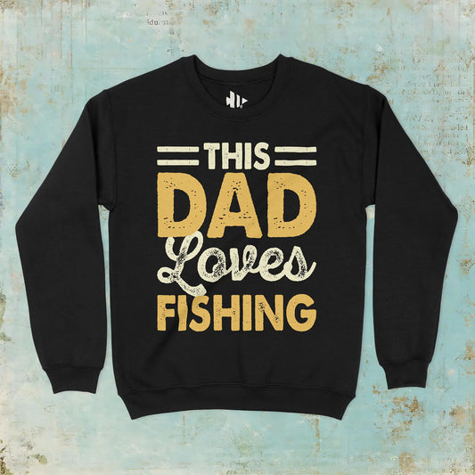 Black, This Dad Loves Fishing Crewneck Sweatshirt – fish-room