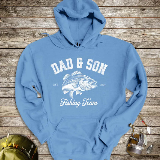 Dad & Son Fishing Team Hoodie Carolina blue Hoodie