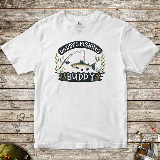Daddy's Fishing Buddy Tee for Kids White Kids T-Shirt