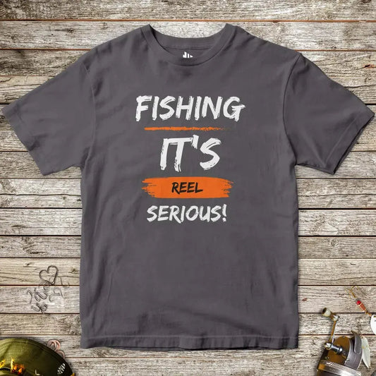 Charcoal, Fishing, it's reel serious! Tee for Kids – fish-room