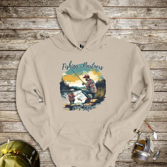 Fishing Partners for Life Hoodie Sand Hoodie
