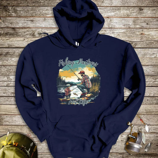 Fishing Partners for Life Hoodie Navy Hoodie