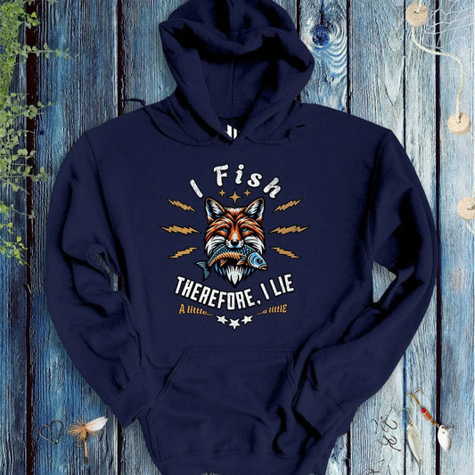 I Fish, Therefore I Lie... A Little Hoodie Navy Hoodie