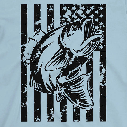 Light Blue, Bass Fishing USA Tee – fish-room