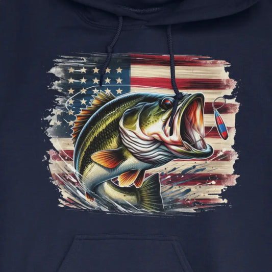Navy, American Bass Hoodie – fish-room