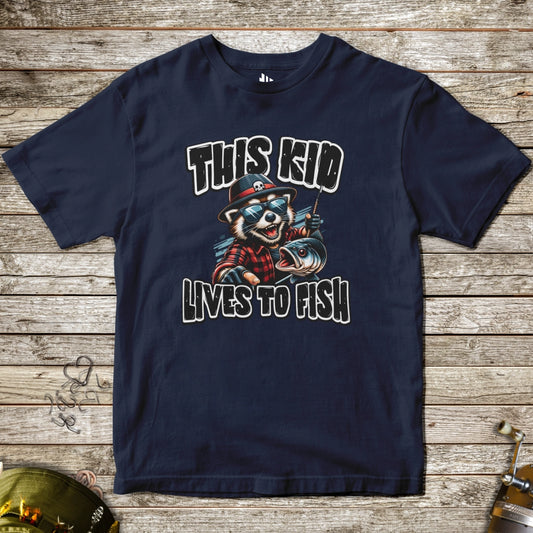 Navy, This Kid Loves to Fish Tee for Kids – fish-room