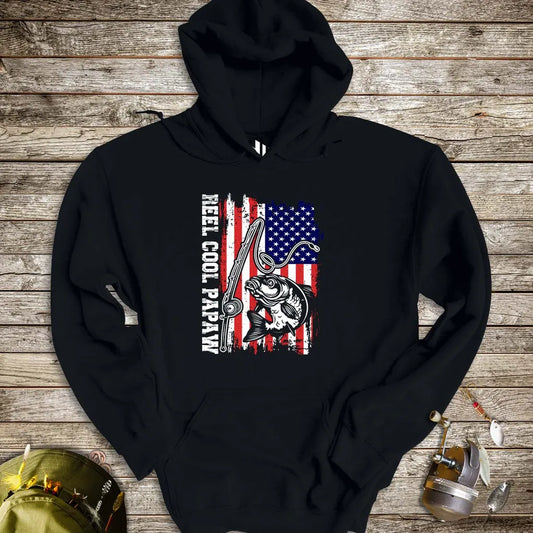Reel Cool Papaw Hoodie Black Hoodie