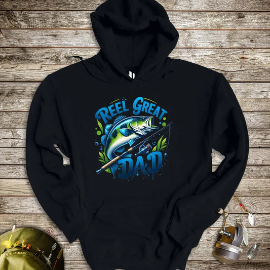 Reel Great Dad Hoodie Black Hoodie