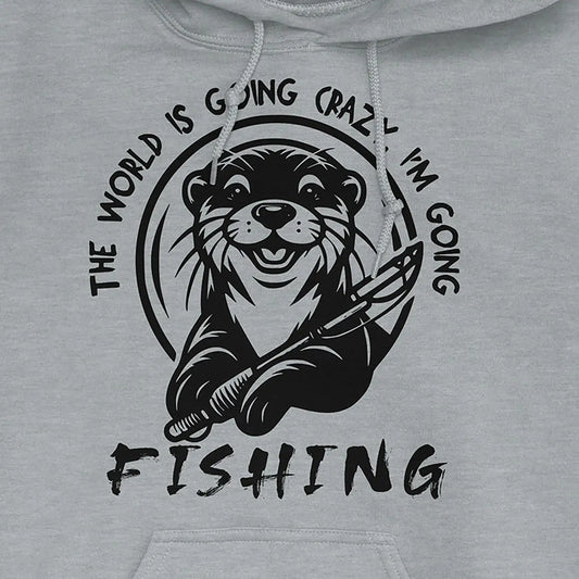Sport Grey, The World is Going Crazy, I'm Going Fishing Hoodie – fish-room