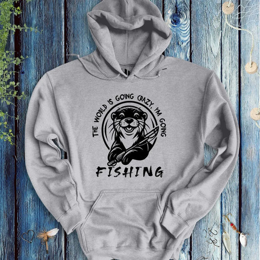 The World is Going Crazy, I'm Going Fishing Hoodie - FISH - ROOM LLC