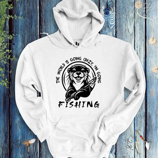 The World is Going Crazy, I'm Going Fishing Hoodie - FISH - ROOM LLC