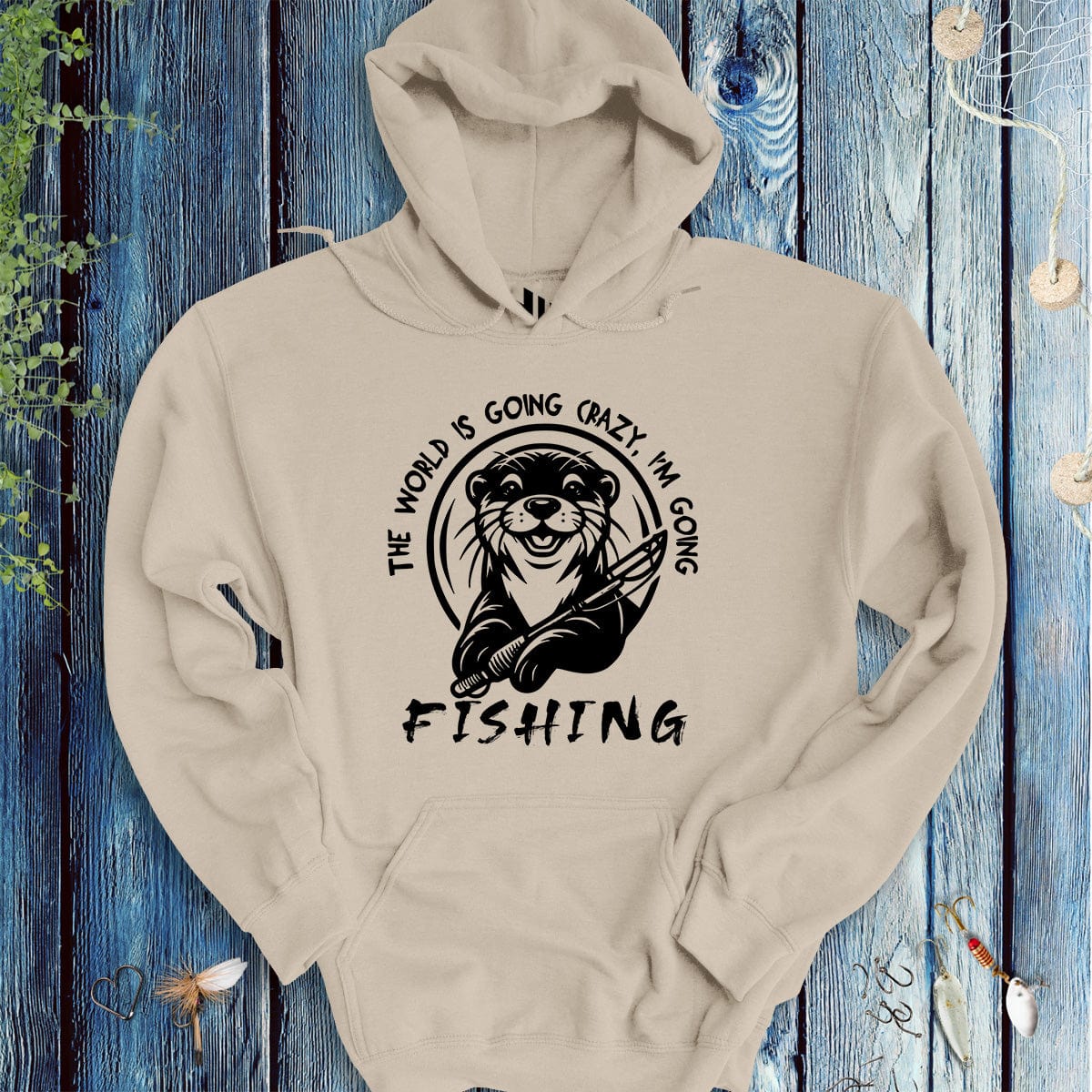 The World is Going Crazy, I'm Going Fishing Hoodie - FISH - ROOM LLC