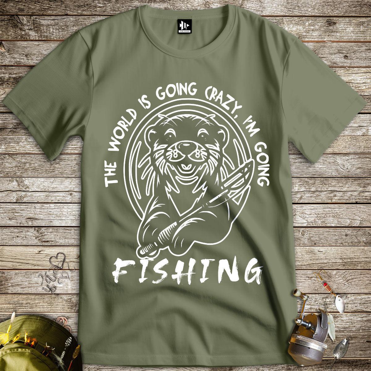 The World is Going Crazy, I'm Going Fishing Tee - FISH - ROOM LLC