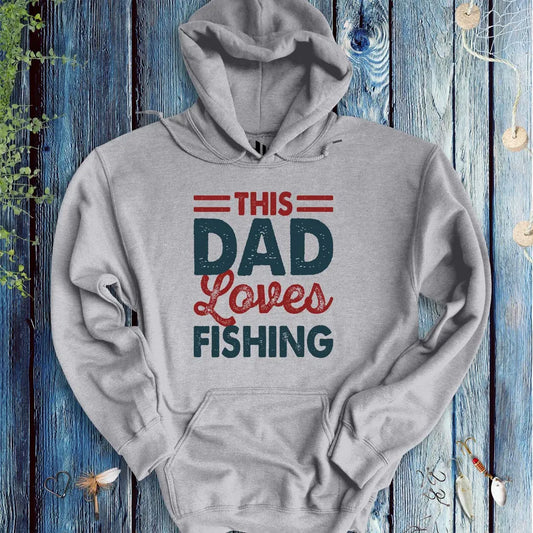 This Dad Loves Fishing Hoodie Sport Grey Hoodie