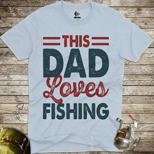 This Dad Loves Fishing Tee Light Blue T-Shirt