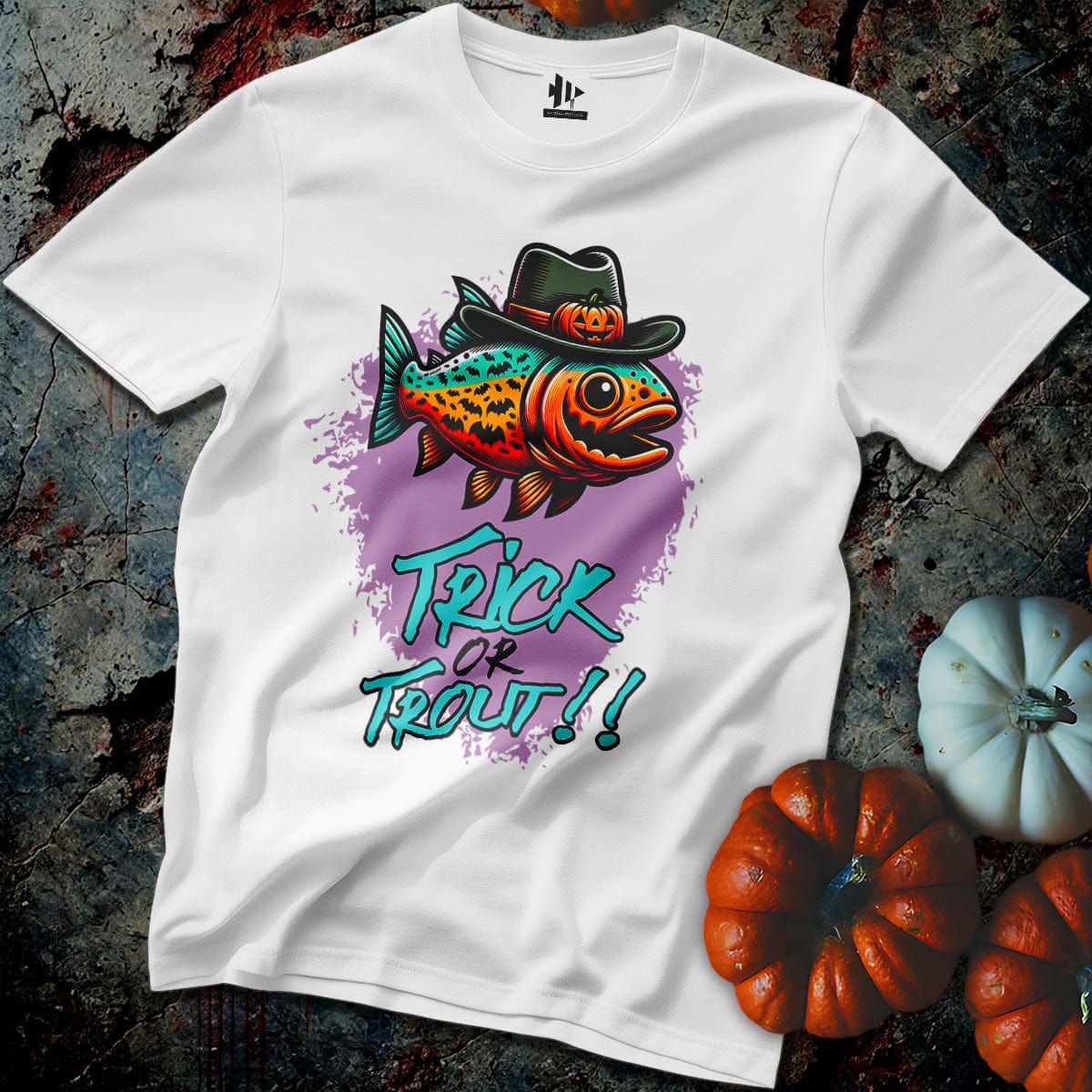 Trick or Trout Tee-funny fishing t shirt-FISH-ROOM LLC