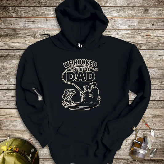 We Hooked the Best Dad Hoodie Black Hoodie