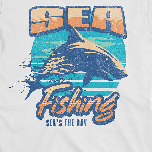 White, Sea Fishing, Sea's the Day Shark Tee – fish-room