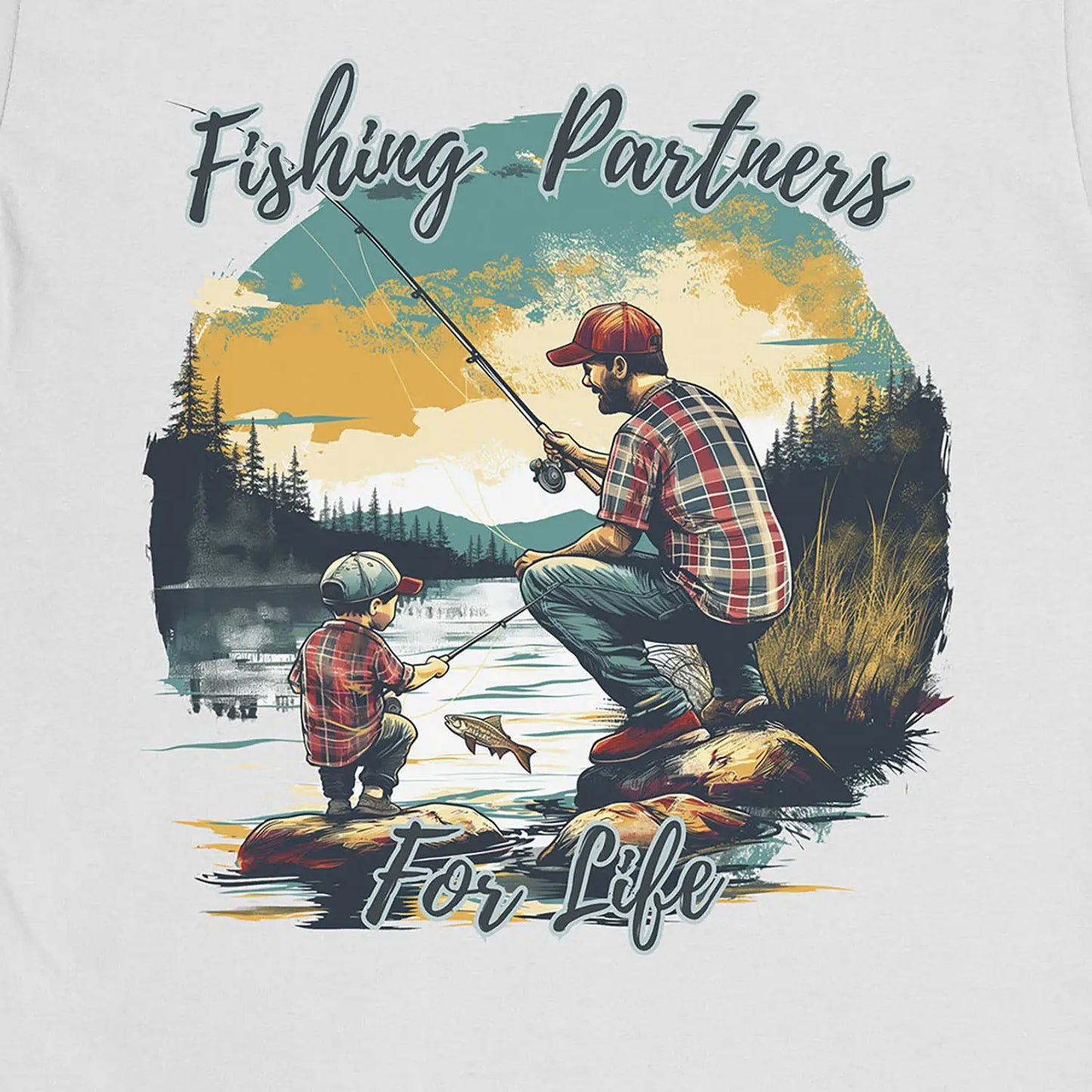 White, Fishing Partners for Life Tee – fish-room