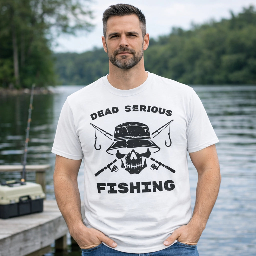 White, Dead Serious Fishing Tee – fish-room