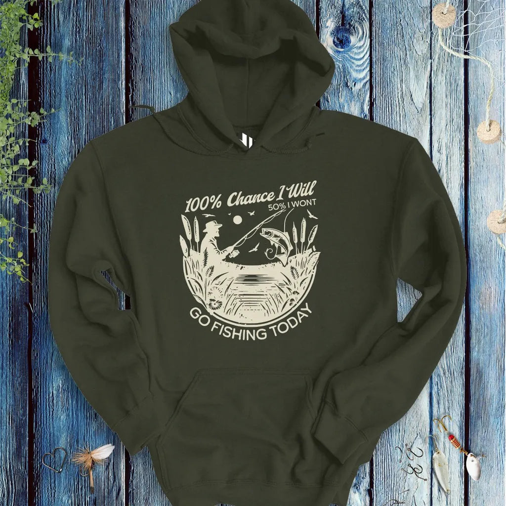 100% Fishing Day Hoodie - FISH - ROOM LLC
