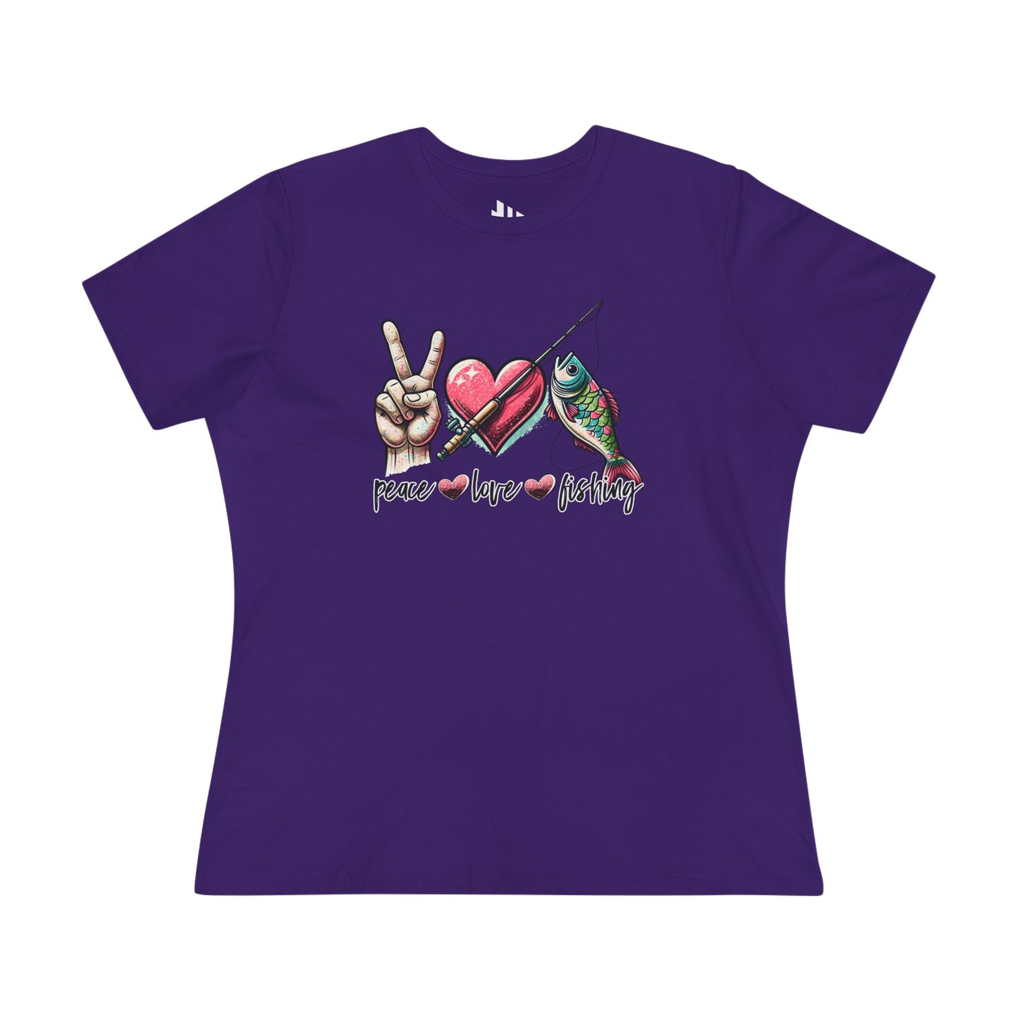 Team Purple, Peace Love Fishing Ladies’ Tee – fish-room