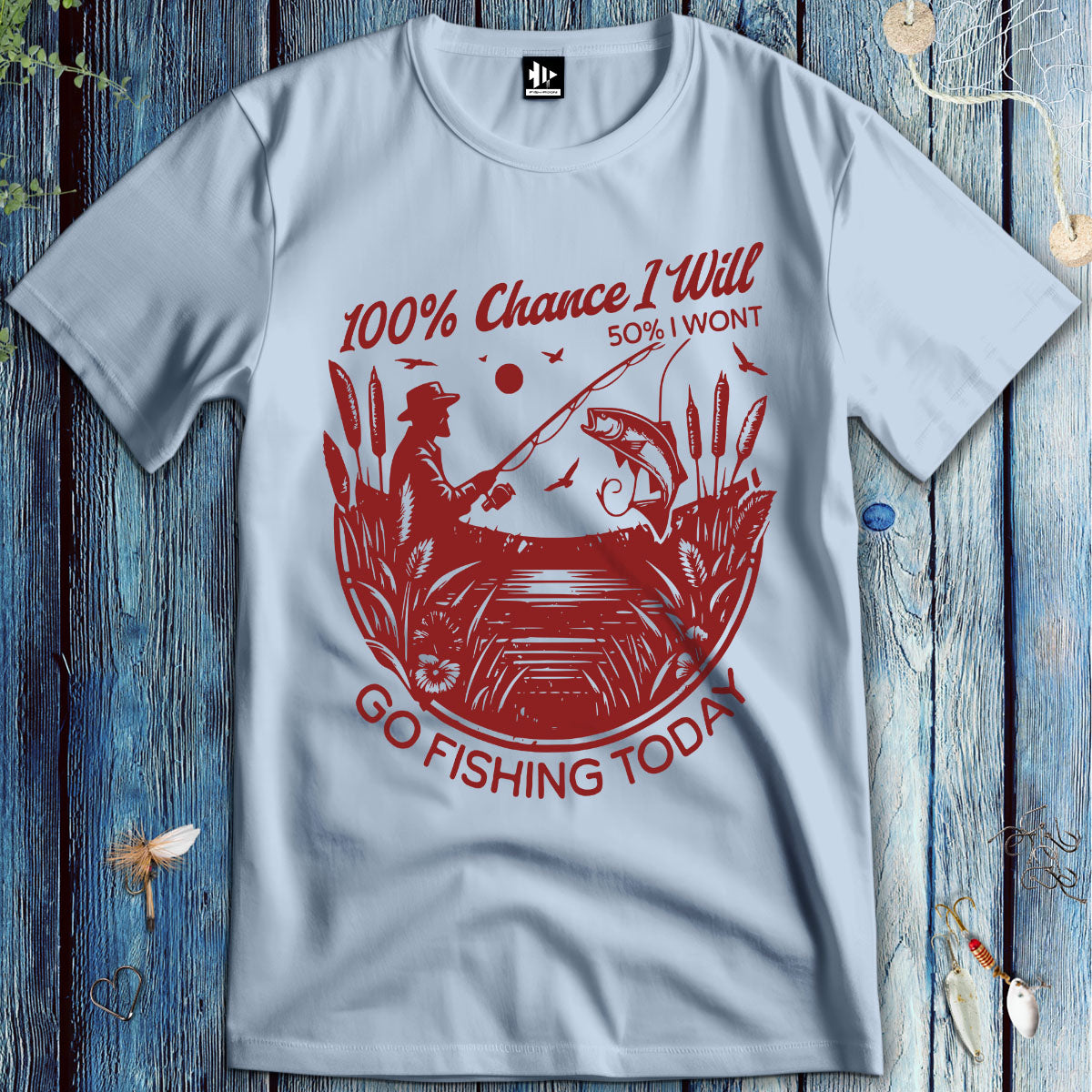 100% Fishing Day T-Shirt