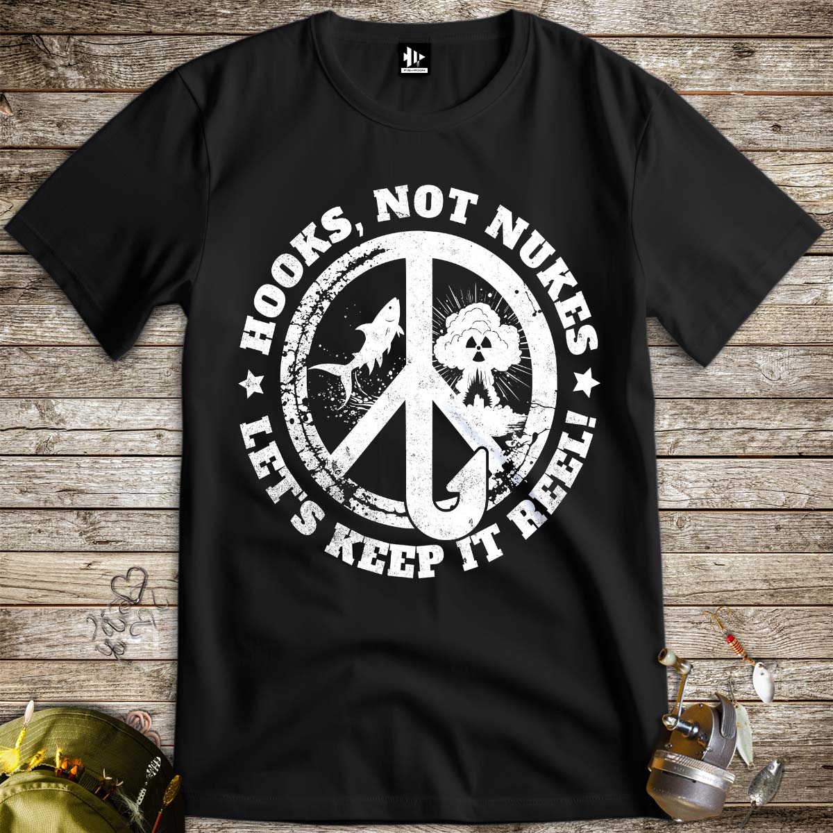 Hooks, Not Nukes – Let’s Keep It Reel! Tee-funny fishing t shirt-FISH-ROOM LLC