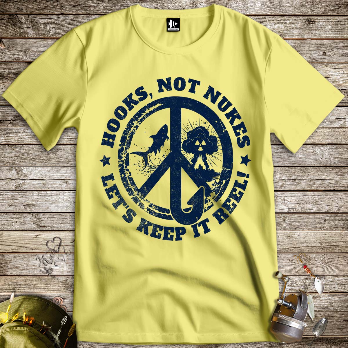 Hooks, Not Nukes – Let’s Keep It Reel! Tee-funny fishing t shirt-FISH-ROOM LLC