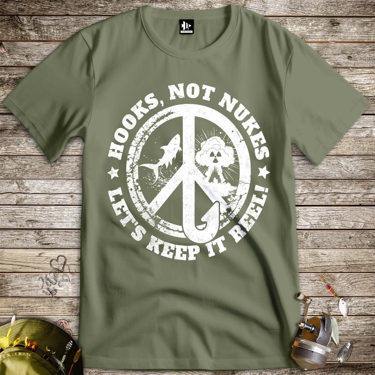 Hooks, Not Nukes – Let’s Keep It Reel! Tee-funny fishing t shirt-FISH-ROOM LLC