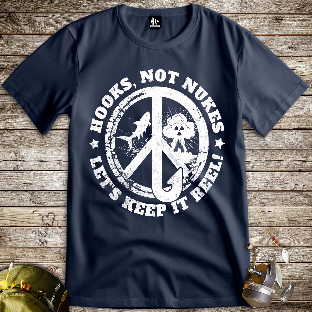 Hooks, Not Nukes – Let’s Keep It Reel! Tee-funny fishing t shirt-FISH-ROOM LLC