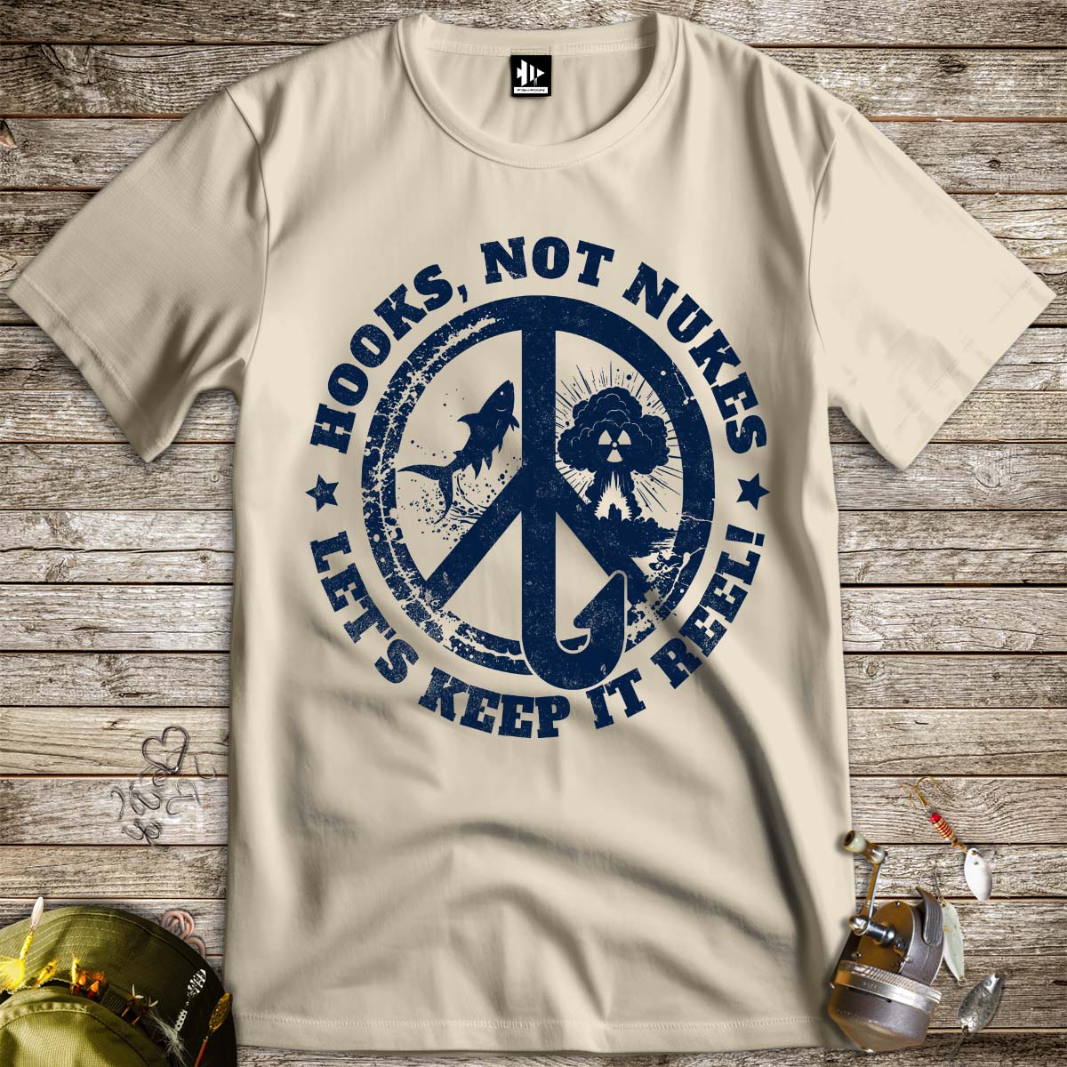 Hooks, Not Nukes – Let’s Keep It Reel! Tee-funny fishing t shirt-FISH-ROOM LLC