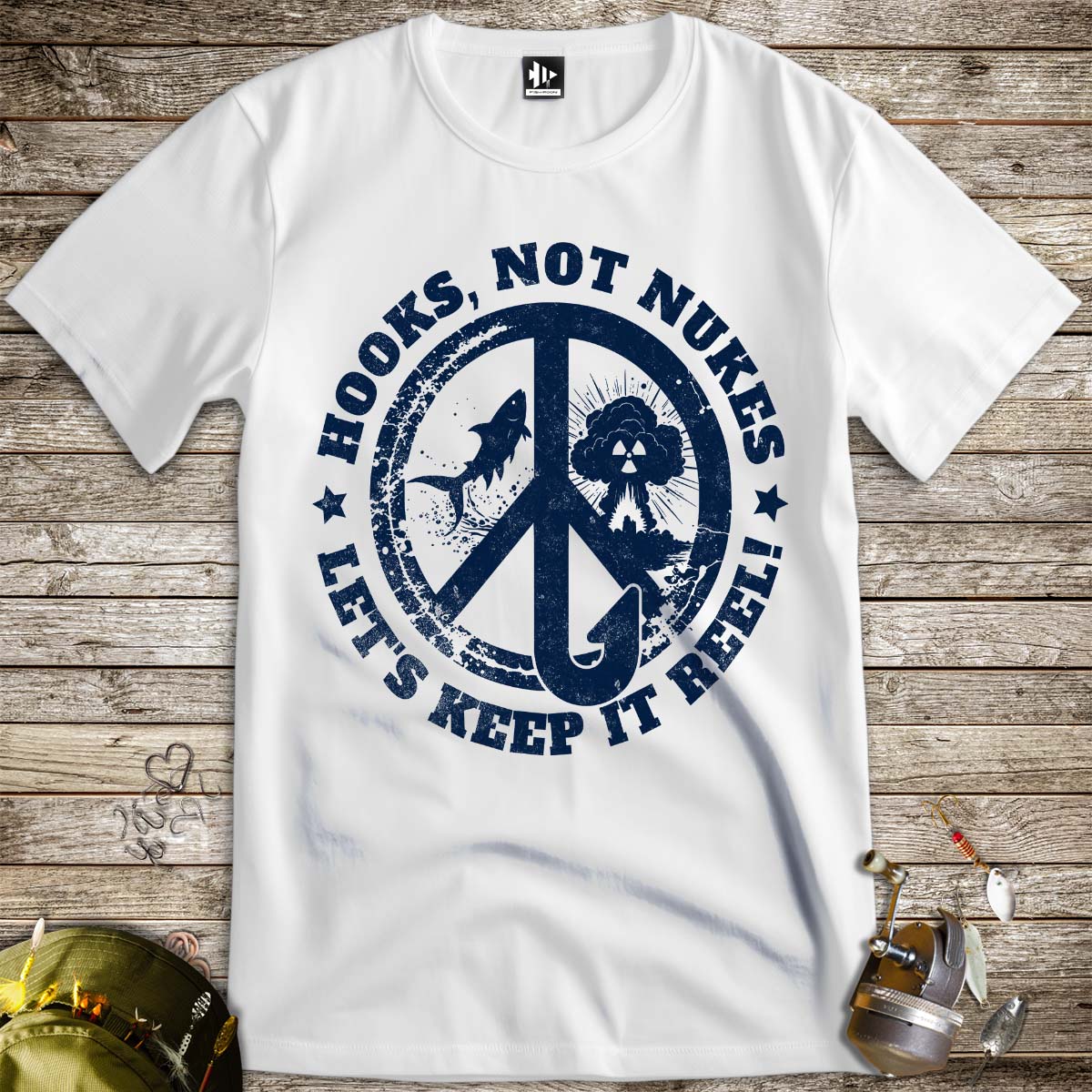 Hooks, Not Nukes – Let’s Keep It Reel! Tee-funny fishing t shirt-FISH-ROOM LLC