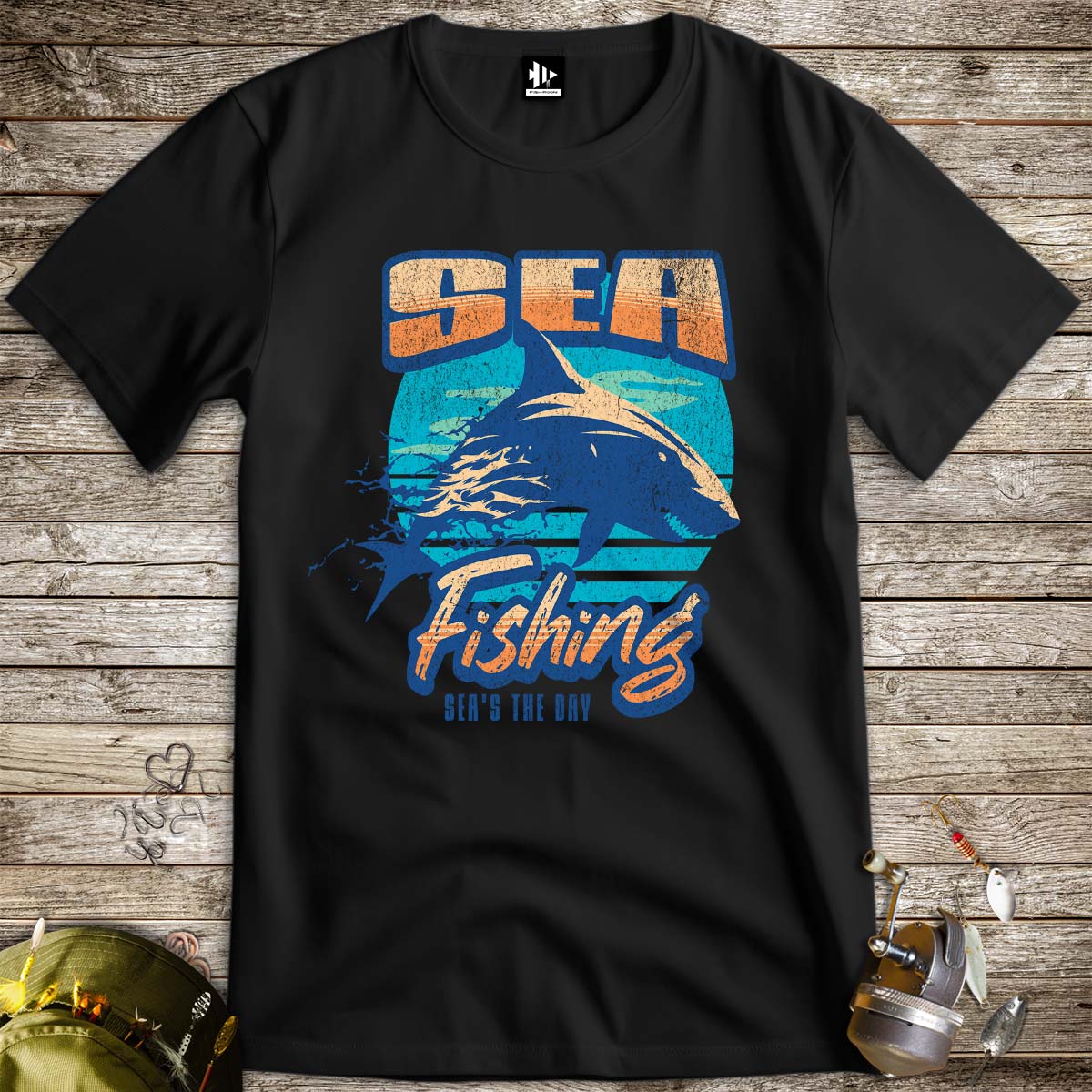 Sea Fishing, Sea's the Day Shark Tee-funny fishing t shirt-FISH-ROOM LLC