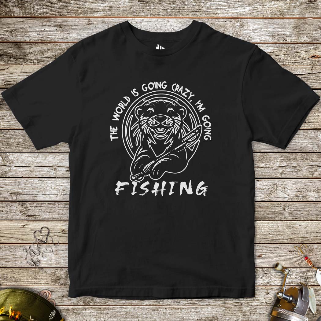 The World is Going Crazy, I'm Going Fishing Tee for Kids-funny fishing t shirt-FISH-ROOM LLC