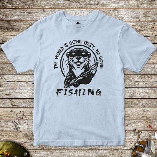 The World is Going Crazy, I'm Going Fishing Tee for Kids-funny fishing t shirt-FISH-ROOM LLC