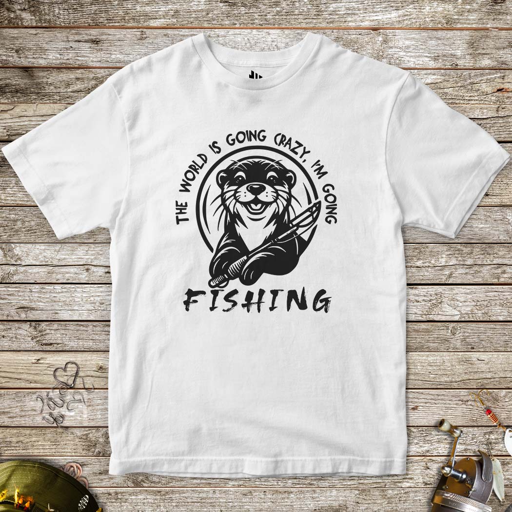 The World is Going Crazy, I'm Going Fishing Tee for Kids-funny fishing t shirt-FISH-ROOM LLC