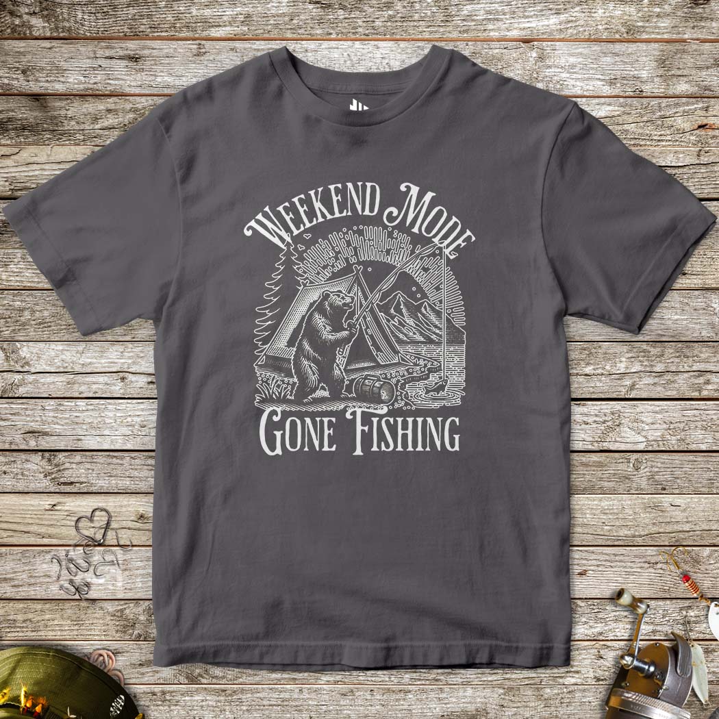 Weekend Mode: Gone Fishing Tee for Kids-funny fishing t shirt-FISH-ROOM LLC