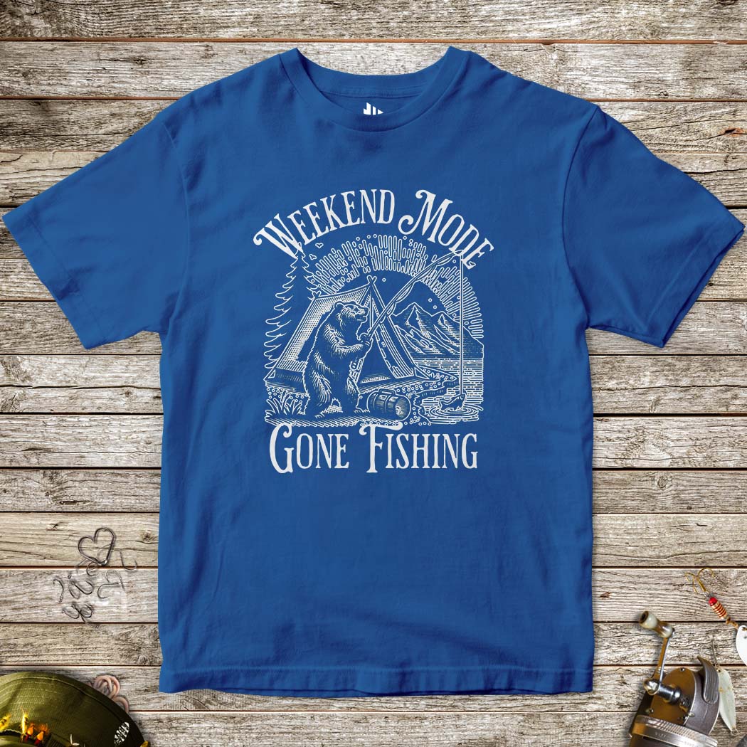 Weekend Mode: Gone Fishing Tee for Kids-funny fishing t shirt-FISH-ROOM LLC