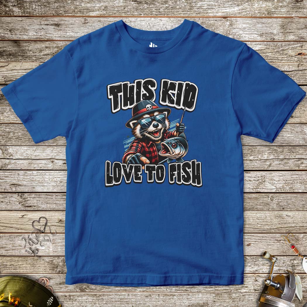 This Kid Loves to Fish Tee for Kids-funny fishing t shirt-FISH-ROOM LLC