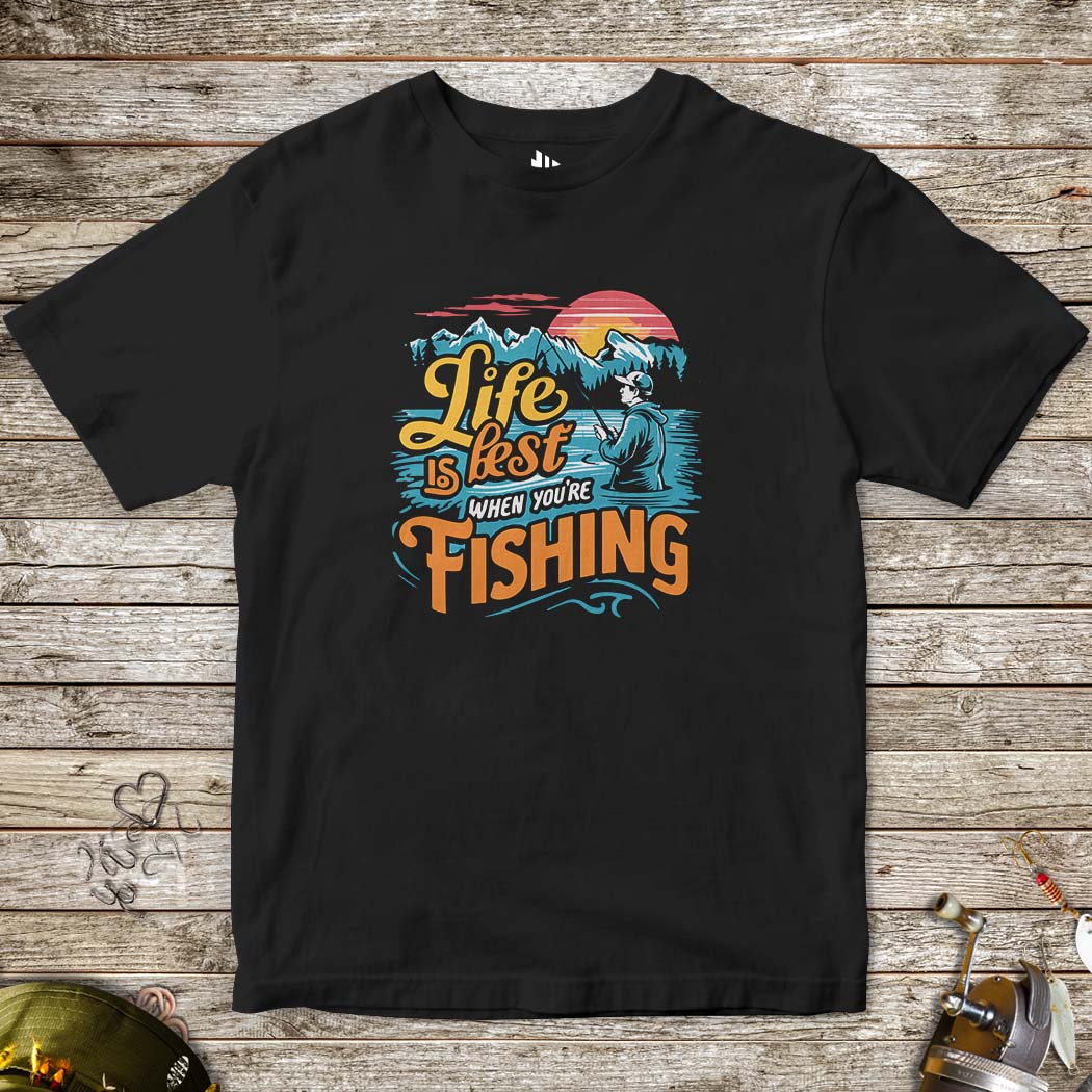 Life is Best When You are Fishing Tee for Kids-funny fishing t shirt-FISH-ROOM LLC