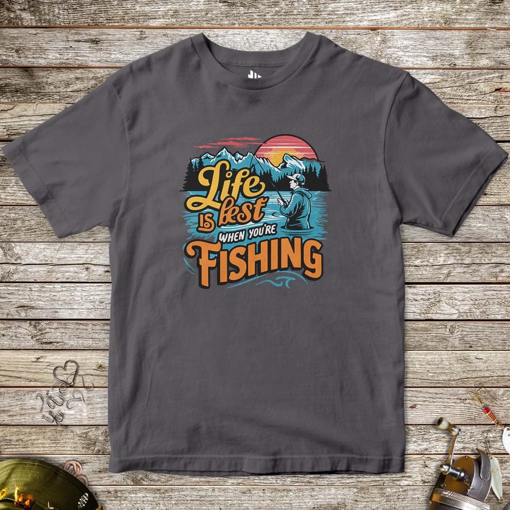 Life is Best When You are Fishing Tee for Kids-funny fishing t shirt-FISH-ROOM LLC