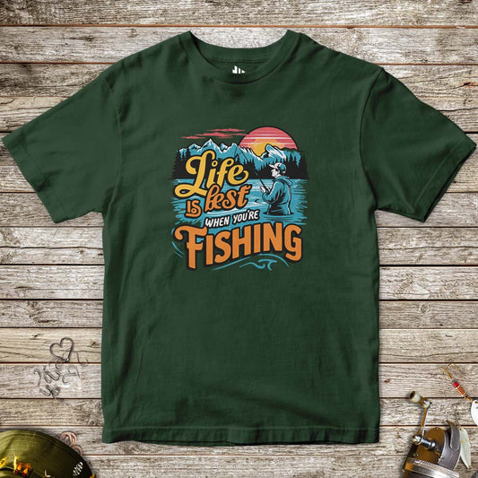 Life is Best When You are Fishing Tee for Kids-funny fishing t shirt-FISH-ROOM LLC